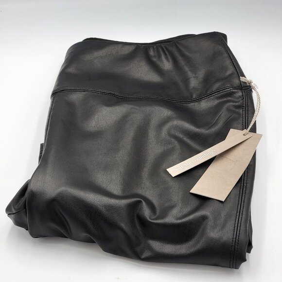Soft Surroundings Black Faux Leather Pull-On Leggings High-Waisted  Size PM - Picture 4 of 12